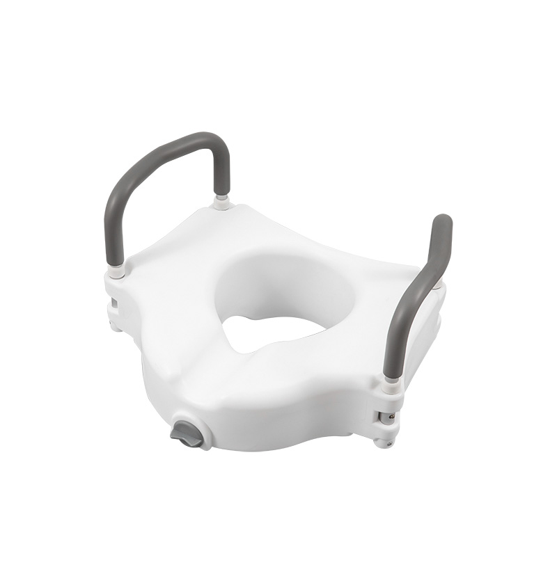 La serrure E-Z ajoute un siège de toilette surélevé de 5 pi avec bras amovibles